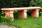 Preview: Scrolled Curved Bench - Farbe Terracotta