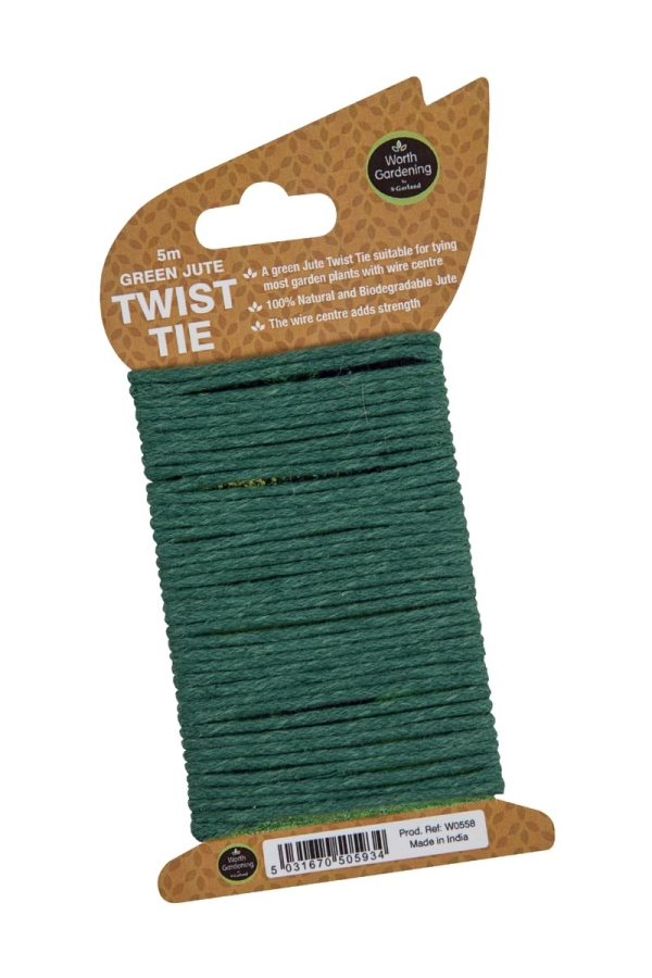 Jute Twist Tie Green