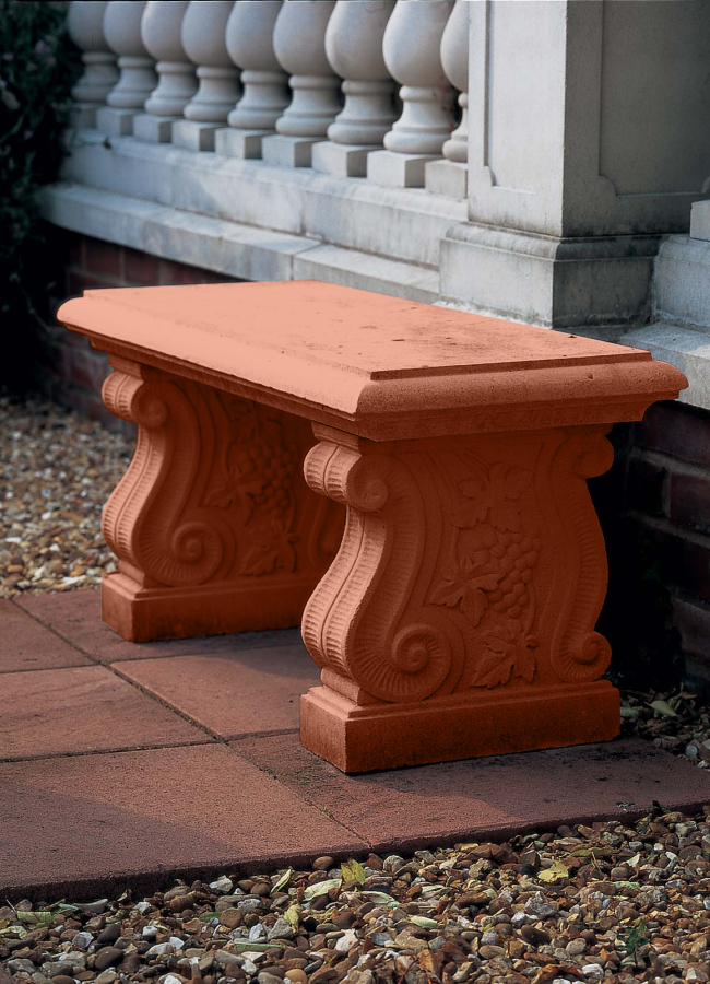 Scrolled Straight Bench - Farbe Terracotta