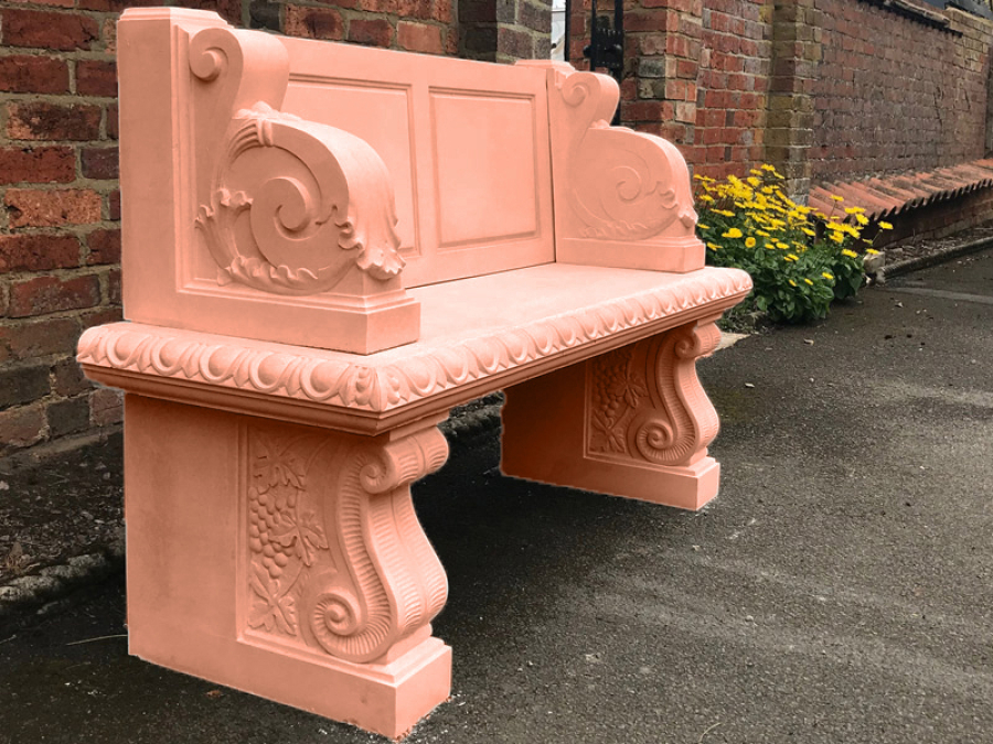 Hadrian Seat, Scrolled Supports - Farbe Terracotta