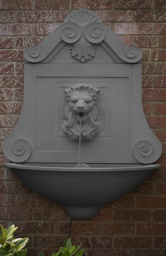 Lion Wall Bowl Fountain - Farbe Slate