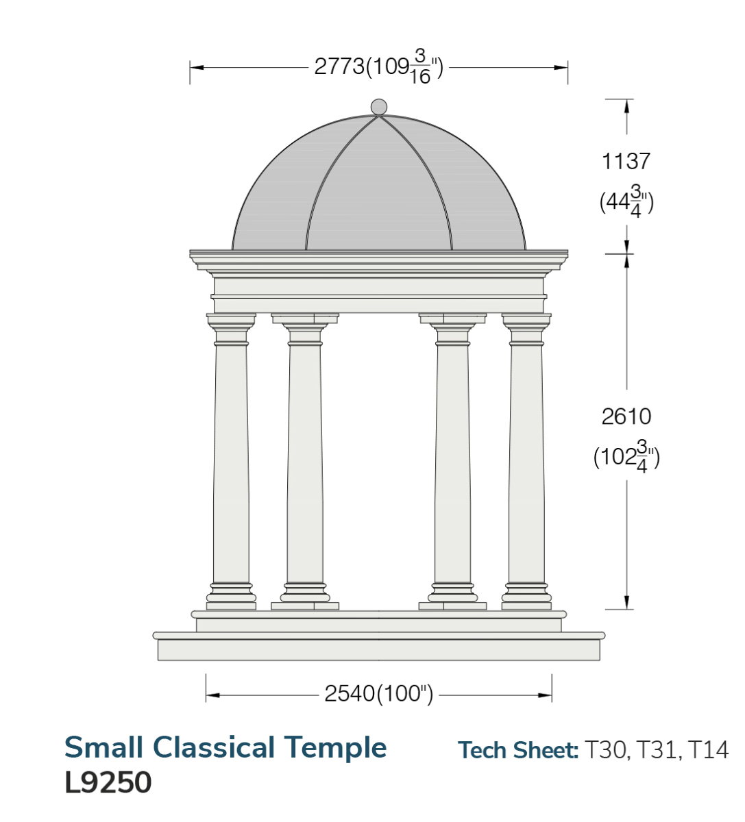 Small Classical Temple L9250